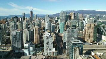 Aerial view of the skyscrapers in Downtown of Vancouver, Canada video