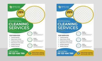 Cleaning service flyer print template design vector