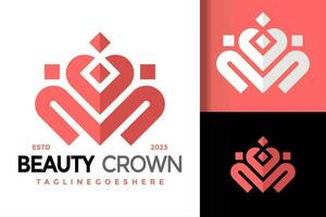 Letter M Beauty Crown Logo vector icon illustration