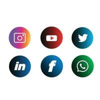 Popular social network logo icons vector