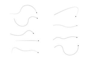 Set of dashed line arrows vector