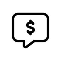 Simple Speech Bubble icon combined with dollar sign icon on it. The icon can be used for websites, print templates, presentation templates, illustrations, etc vector