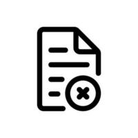 Simple Cancel Document icon. The icon can be used for websites, print templates, presentation templates, illustrations, etc vector