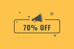 70 off discount Speech Bubble, Banner Label 70 discount vector