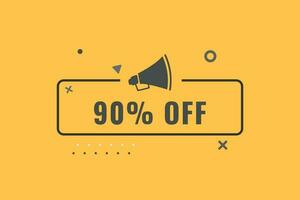 90 off discount Speech Bubble, Banner Label 90 discount vector