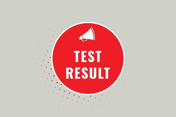 Test Result Button. Speech Bubble, Banner Label Test Result