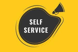 Self Service Button. Speech Bubble, Banner Label Self Service vector