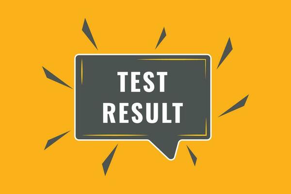 Test Result Button. Speech Bubble, Banner Label Test Result