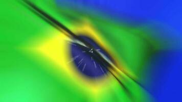 Five seconds Countdown with Brazil flag waving  animation video