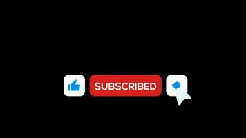 Subscribe, Reminder and Like Button animation with mouse cursor transparent background with alpha channel video