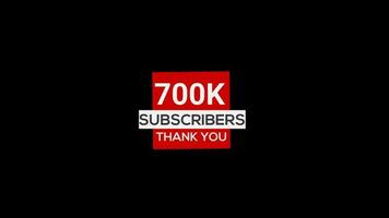700k subscribers thank you banner Subscribe, animation transparent background with alpha channel video