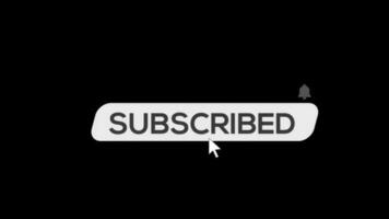 Subscribe, Reminder and Like Button animation with mouse cursor transparent background with alpha channel video