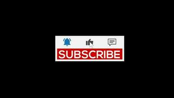 Subscribe, Reminder and Like Button animation with mouse cursor transparent background with alpha channel video