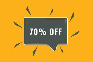 70 off discount Speech Bubble, Banner Label 70 discount vector