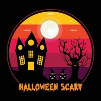 Halloween Scary T-shirt Design vector