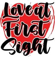 Love At First Sight T-shirt Design vector