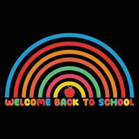 Bienvenido espalda a colegio arco iris vector