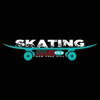 Skating SK8 New York City T-shirt Design vector