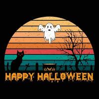 feliz diseño de camiseta de halloween vector