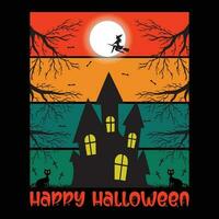 feliz diseño de camiseta de halloween vector