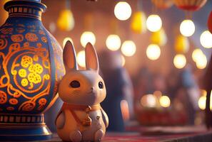 Noble rabbit in the Chinese royal palace. photo