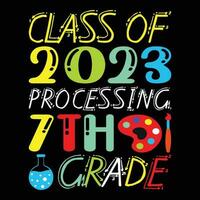 clase de 2023 Procesando 7mo grado camiseta diseño vector