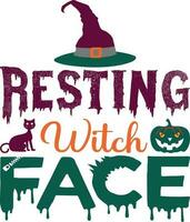 Resting Witch Face T-shirt Design vector