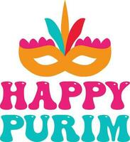 Happy Purim Day T-shirt Design vector