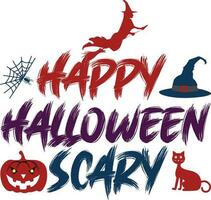 Happy Halloween Scary T-shirt Design vector