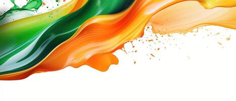 Independence Day concept cover Background with Waving flag in watercolor effect. . photo