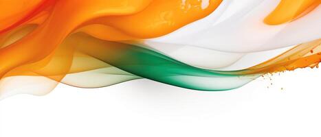 Independence Day concept cover Background with Waving flag in watercolor effect. . photo