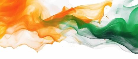 Independence Day concept cover Background with Waving flag in watercolor effect. . photo