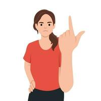 Furious businesswoman feel emotional screaming and scolding. woman point with finger shout and lecture. vector