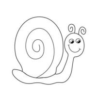 Cute snail cartoon characters vector illustration for kids coloring page