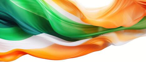 Independence Day concept cover Background with Waving flag in watercolor effect. . photo