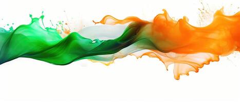 Independence Day concept cover Background with Waving flag in watercolor effect. . photo