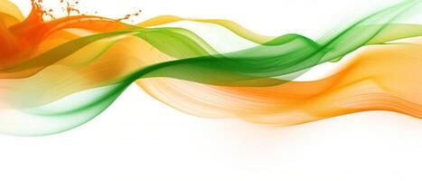 Independence Day concept cover Background with Waving flag in watercolor effect. . photo