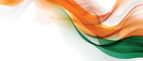 Independence Day concept cover Background with Waving flag in watercolor effect. . photo
