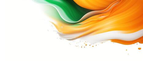 Independence Day concept cover Background with Waving flag in watercolor effect. . photo