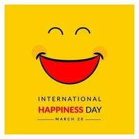 Day of Happiness, 20 March is International Day of Happiness vector