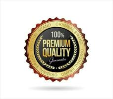 Best Quality golden badge isolated on white background vector