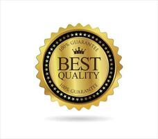 Best Quality golden badge isolated on white background vector