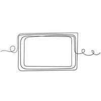 continuous line drawing rectangle frame illustration vector