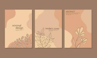Abstract Cover Page Template. Modern cover page set background. Universal cute floral design in pastel colors applicable for notebook, planner, brochure, book, catalog. vector