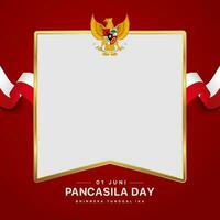 Flat pancasila day illustration background vector