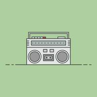 minimalist retro boombox icon 90s 80s retro tech audio cassette player vector