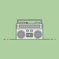 minimalist retro boombox icon 90s 80s retro tech audio cassette player vector