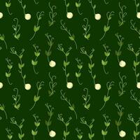 A pattern of microgreen pea sprouts vector