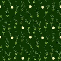 A pattern of microgreen pea sprouts vector