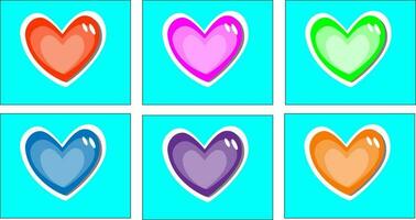 dibujado corazones en diferente colores.vector eps10 vector